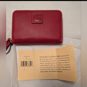 Dooney & Bourke Florentine Red Leather Zip-Around Medium Wallet NWT